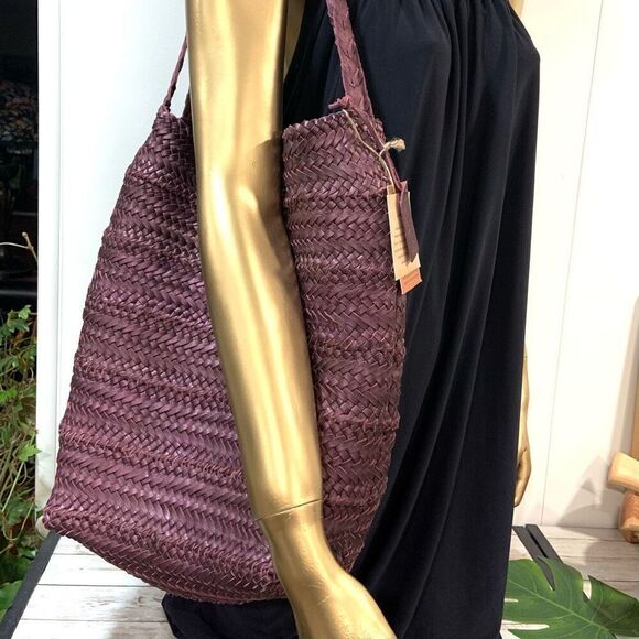 New✨ HANDCRAFTED Woven Leather Tote Bag - Picture 7 of 11